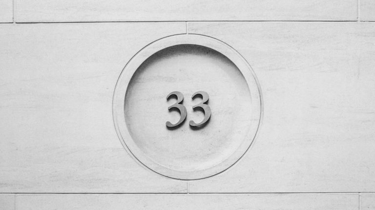 A house number showing 33.